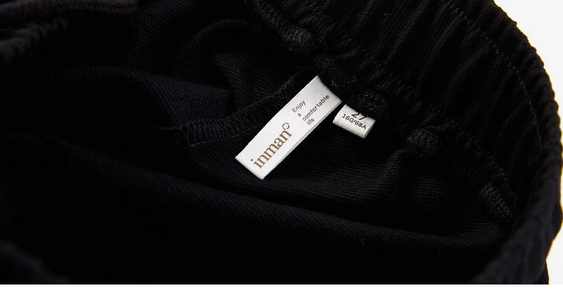 INMAN 2020 Autumn New Arrival Drawstring Elastic Waist Cotton Embroidery Micro-elastic Pencil Trousers