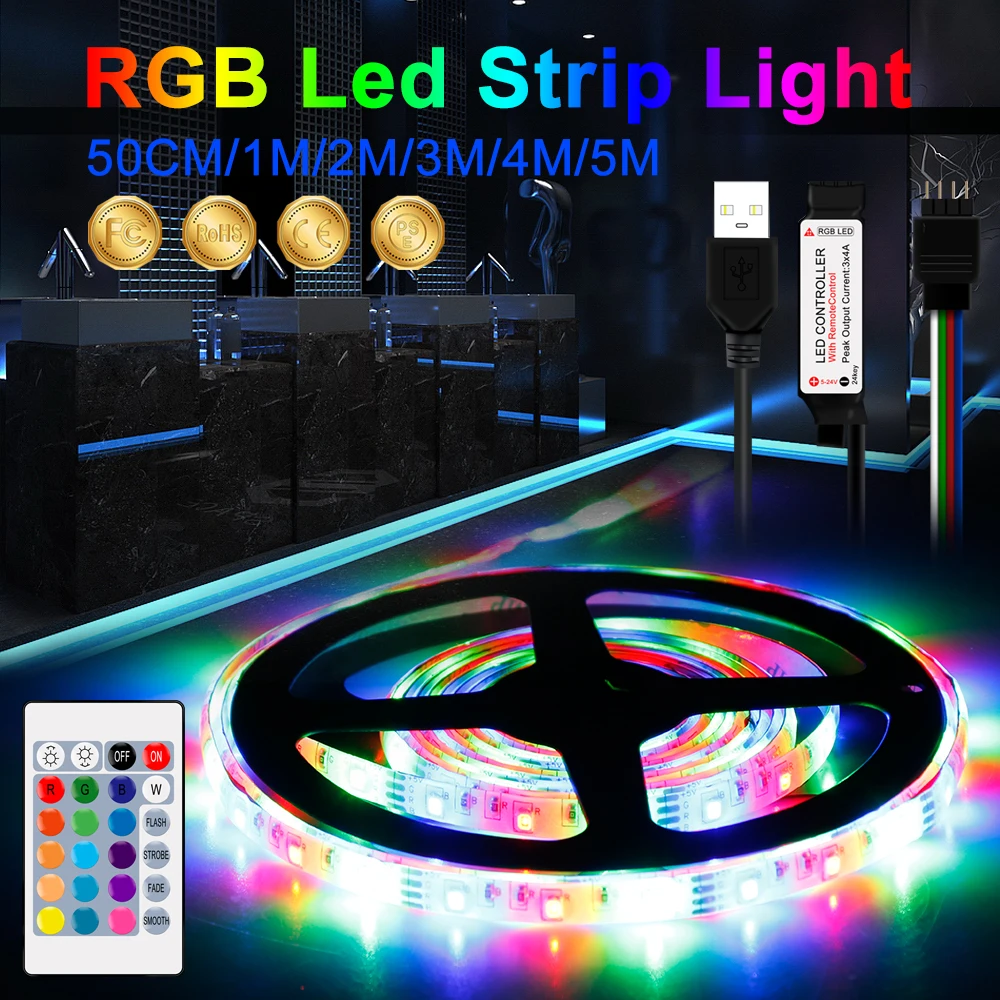 Светодиодная лента RGB USB Светодиодная лента Ambilight tv rgb pc светодиодный 5 в 2835 0,5 м 1 м 2 м 3 м 4 м 5 м на открытом воздухе Водонепроницаемый