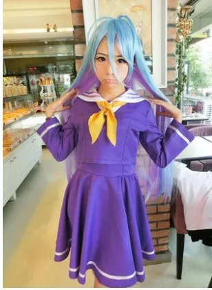 No Game No Life Shiro emboitement героиня фиолетовый матросский костюм для косплея