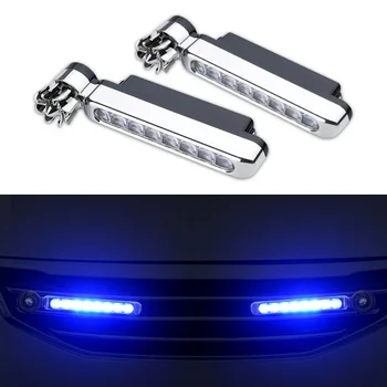 

2x Car Wind Power 8 LED Daytime Running Lights High-power Universal Type No Longer Wiring, No Longer Need Battery