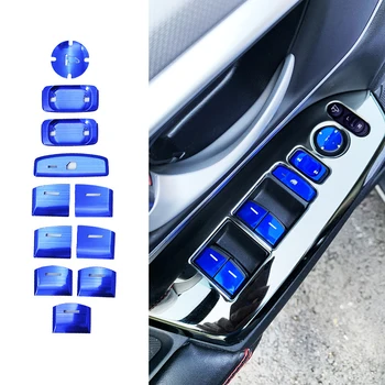 

11pcs Blue Car Glass Window Lifting Panel Decor Aluminum Alloy For Honda CRV 2017-2020,Made Of High Quality Material
