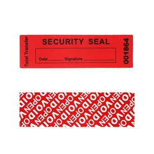 

Red Adhesive labels Tamper Proof Stickers/Seals Warranty Void Seal Label sticker with Unique Serial Number High Security Label