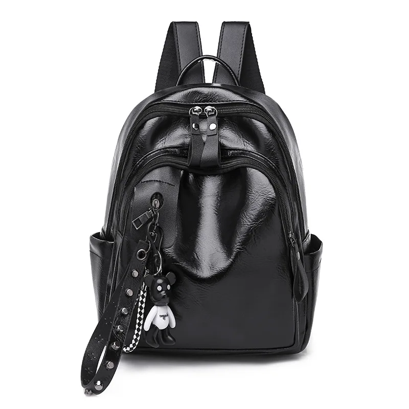

Backpack Women's 2019 New Style Fashion Korean-style Versatile College Style Soft Leather School Bag Fashion Women's Travel Back