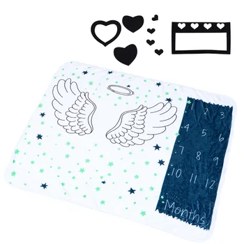 

1 Set Attractive Adorable Creative Meaningful Milestone Blanket Blanket Photo Blanket Souvenir Prop for Photo Birth Baby Memory