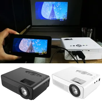 

Entertainment Mini Projector TV LED Light For Smartphone With Remote Control Watching Movie 1080P HP Home Theater Audio Video