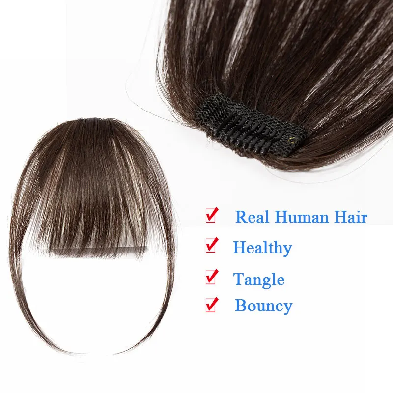 SEGO Clip In Bangs Human Hair Air Bangs Invisible Brazilian Blonde Hair Pieces Non-remy Replacement Extension human hair bangs
