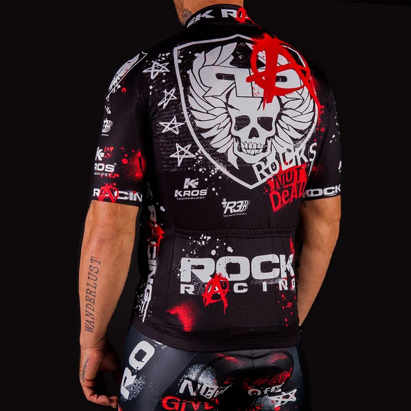 Профессиональный комплект одежды для велоспорта Team Rock Racing, футболка с коротким рукавом+ дышащие шорты, комплект одежды для велоспорта