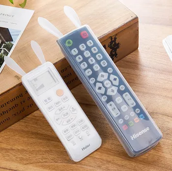 

Rabbit Air Conditioner TV Remote Control Set of Creative with Night Light Transparent Silica Gel Remote Control Dust Cover