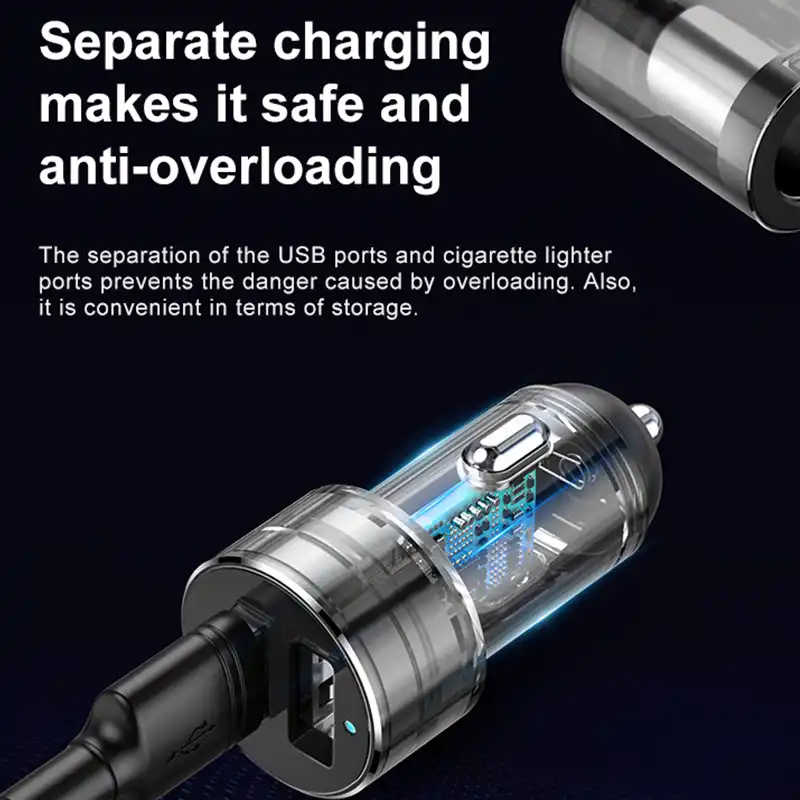 Разветвитель Прикуривателя Baseus 3.1A 100 Вт двойной Переходник USB для зарядки в