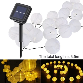 

Solar Powered Lantern String Light 10 LED Warm White Outdoor Lantern Ball Light Patio Party Wedding Decor Fairy Lamp