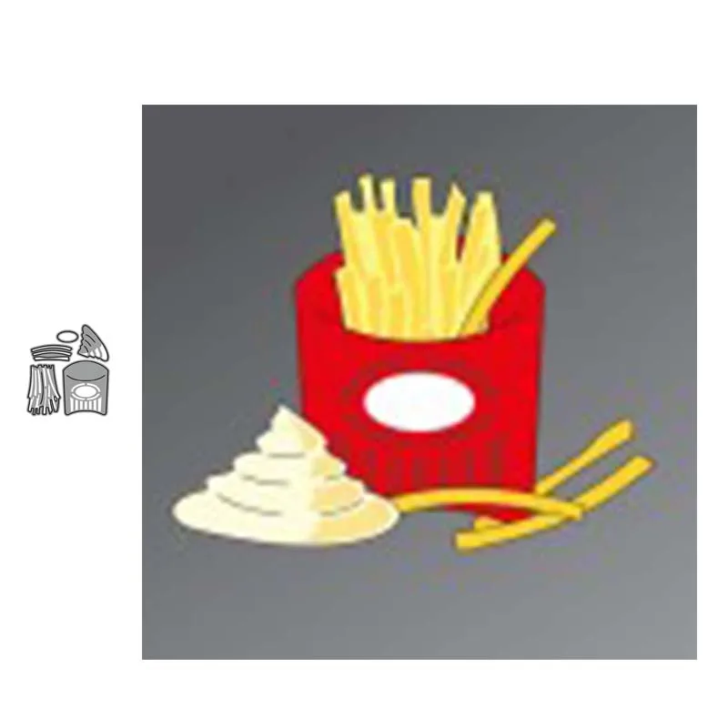 

JC Metal Cutting Dies Scrapbooking French Fries Box Cream Stencil Craft Paper Knife Mould Blade Punch Card Make Die Cut 2020 New