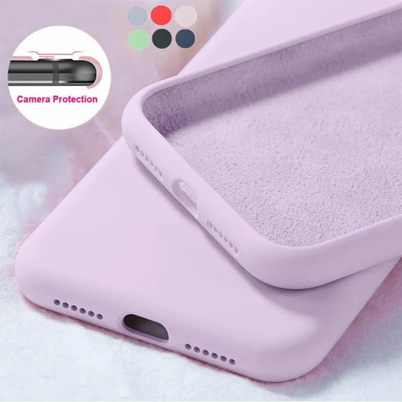 For Samsung A72 A52 A42 A32 5G S20 FE A50 A70 A51 A71 S9 S10E Plus Liquid Silicone Soft Case Galaxy Note 20 UItra Cover | Мобильные