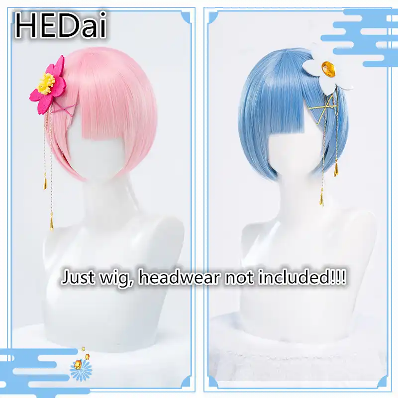 Re Zero Ram Y Rem Cosplay Peluca Rosa Pelo Corto Anime Pelucas Cos Aliexpress