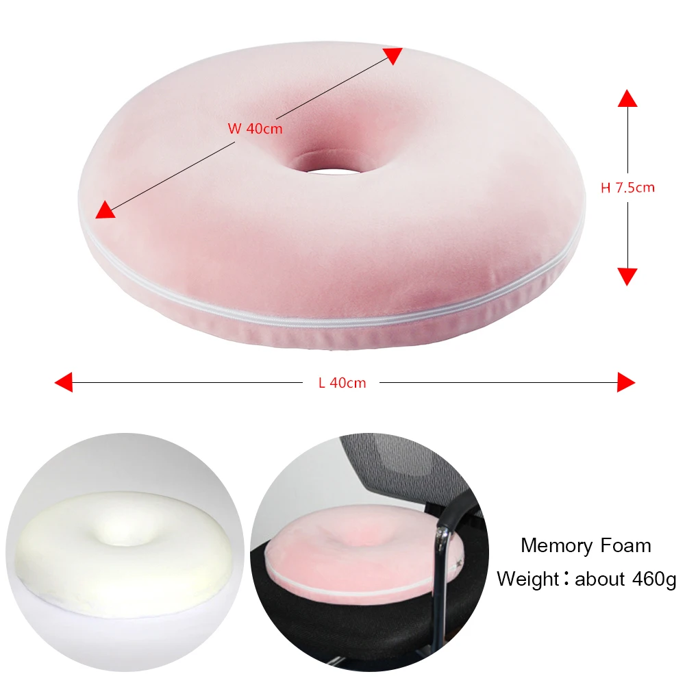 Пончик подушка Memory Foam круглая подушка для сиденья мягкие подушки круглые декоративные однотонные домашние офисные Портативный Диван Подушка