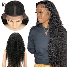 

Raising Water Wave Lace Frontal Wig Synthetic Curly Hair Lace Wigs 30 inches Natural Black Hair Wig Pre-Plucked With Baby Hair