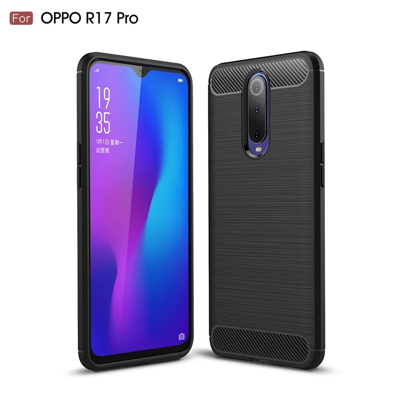 Carbon Fiber Case For OPPO R17 Pro R9 A59 A77 R15 R11S Anti-knock Soft TPU Brushed Rugged Rubber Silicone Hybrid Phone | Мобильные