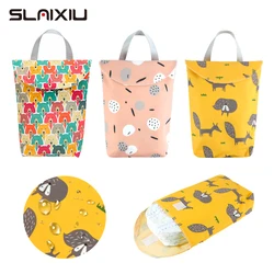 Slaixiu bolsa de armazenamento de fraldas reutilizável, à prova d'água, estampada seca/molhada, saco de viagem, grande capacidade, bolsa de dormir