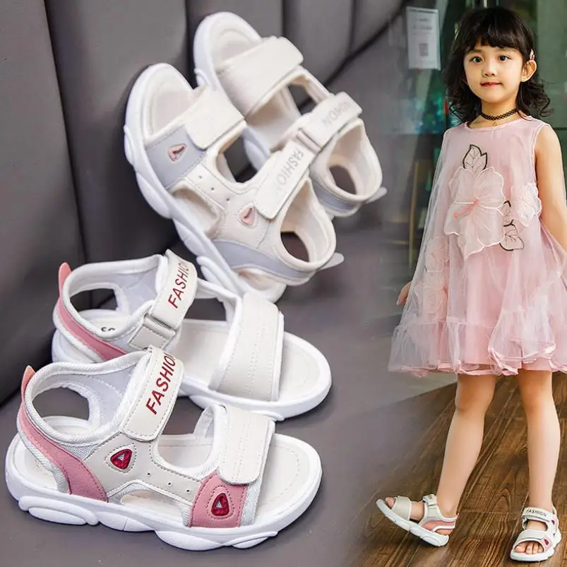 

New Fashion Big Boys Girls Casual Summer Sandals Girls Shoes Children Sandals Girls Princess Soft Shoes Kids
