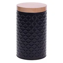 Банка аллюминевая, черная, 11x11x16 см