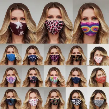 

Mask for women Washable And Reusable Mouth Face Warm Windproof Face Mask Woman fashion printing protective mask Balaclava winter