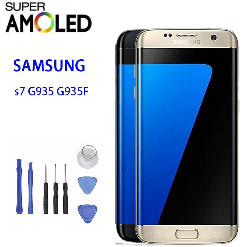 100% тест 5 ''Супер AMOLED ЖК-дисплей для SAMSUNG Galaxy s7 edge G935 G935F сенсорный экран