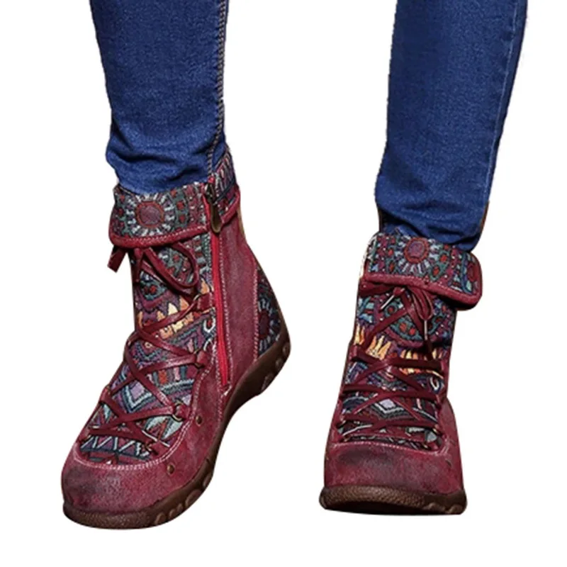 MoneRffi/; женские ботинки с вышивкой; сезон осень-зима; Boho; женские короткие ботинки с круглым носком; женские ботинки на шнуровке; повседневная обувь; Прямая поставка