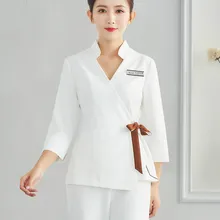 Косметолога рабочая одежда женская новая осенняя и зимняя Модная темперамент салон здоровья техник Рабочая одежда