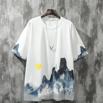 

2020 mens harajuku christmas printing short sleeve casual blouse shirt tops tee shirts outwear luxury boy clothing