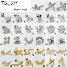 1 par Aço Cirúrgico Alergia Livre Brincos Da Orelha Tragus Cartilagem Brinco Várias Formas Zircon Ear Stud Anel Body Piercing 20G(China)