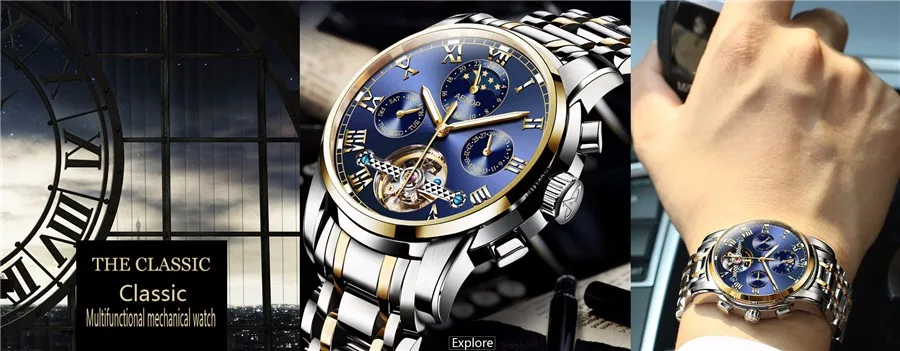 Мужские s часы лучший бренд класса люкс AESOP Мужские автоматические механические часы мужские из нержавеющей стали Tourbillon часы мужские Relogio Masculino