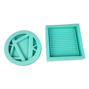 

Handmade Square Coaster Silicone Molds for Resin Tea Mat Coaster Molds Round Phone Holder Mold for Resin Casting Molds