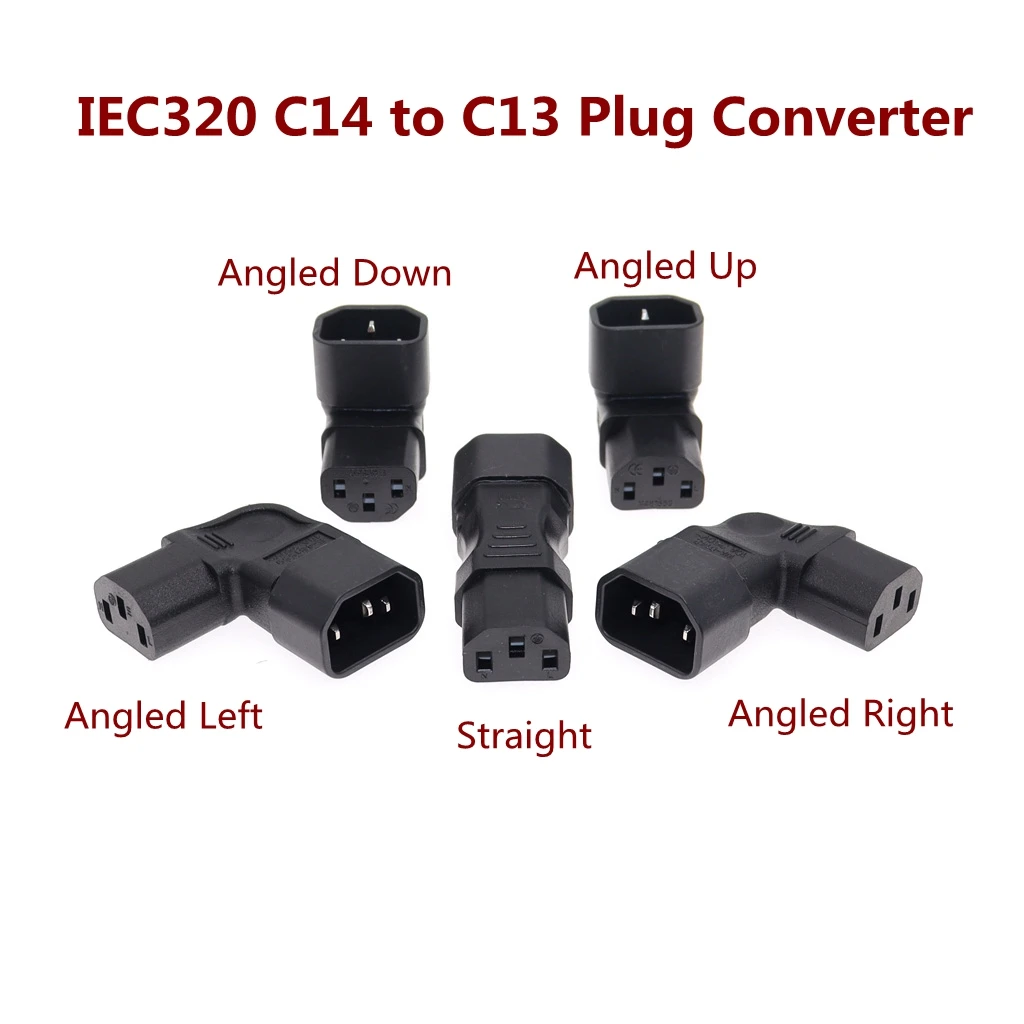 Cabo de Extensão C13 do Ângulo do Conversor do Ângulo de Iec60320 C13 para C14 Pdu Acima para Baixo para Baixo do Ângulo Direito Cabos de Alimentação Macho para Fêmea Cabo de Alimentação ca - Imagem 2