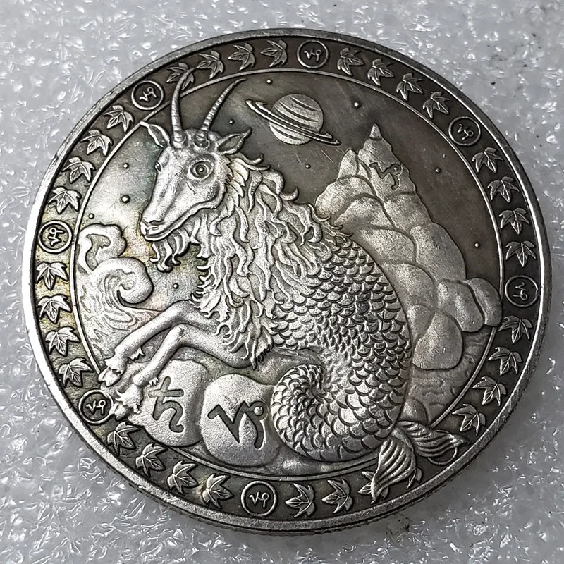 Коллекционный подарок из 12 созвездий Capricornus Посеребренная памятная монета