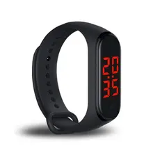 Touch-Key Smart Watch Bracelet Display Body Temperature Measure LED Screen Smart watch with time display odm led backlit dot matrix fashion watch with weekday display purple