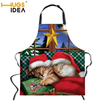 

FORUDESIGNS Merry Christmas Apron for Women Man Adjustable Strap Chef Apron Funny BBQ Cooking Painfore Baking Cleaning Tools