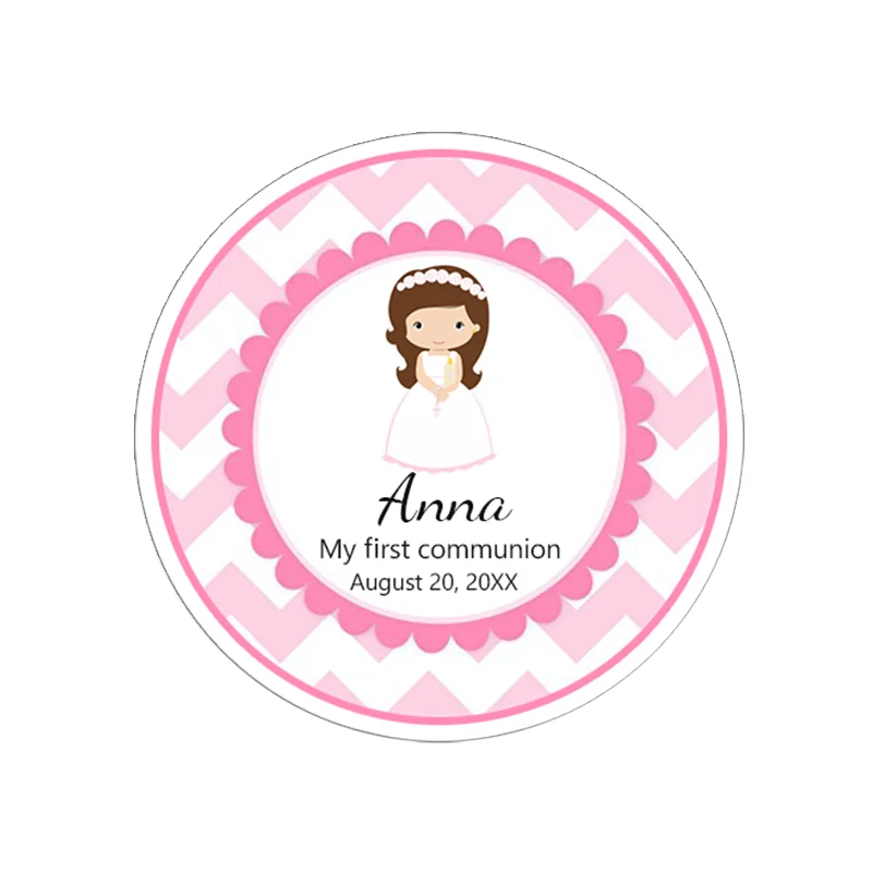 120pcs 4cm Première Communion Autocollants Transparent Étiquettes
