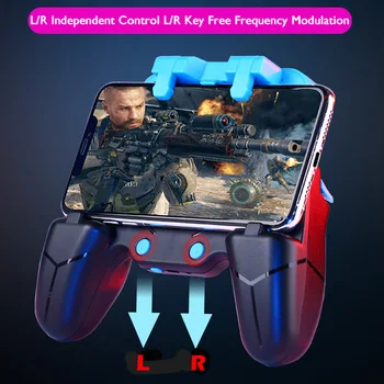 

Double Capacitive Pulse Mobile PUBG Controller Gamepad LR FPS Game Trigger Joystick Cooling Fan 20 Shots Per Seconds 0 Latency