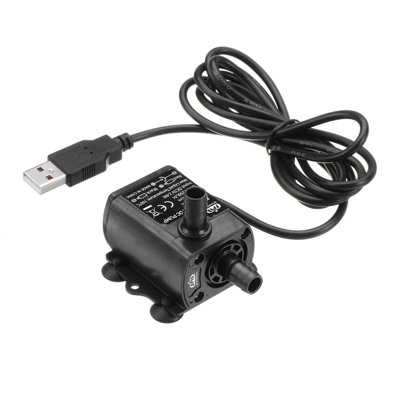 Bomba de agua de refrigeración para coche, conector USB sin escobillas, DC 5V, 2,4 W, 250L/H, Micro sumergible para acuario, aire acondicionado, poco ruido