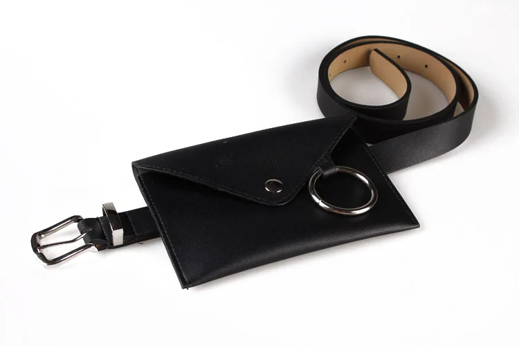 Classic Womens Waist Pack Casual PU Leather Belt Bag Vintage Waist Pouch Fanny Pack Coin Purse Luxury Round Ring Mini Phone Bag