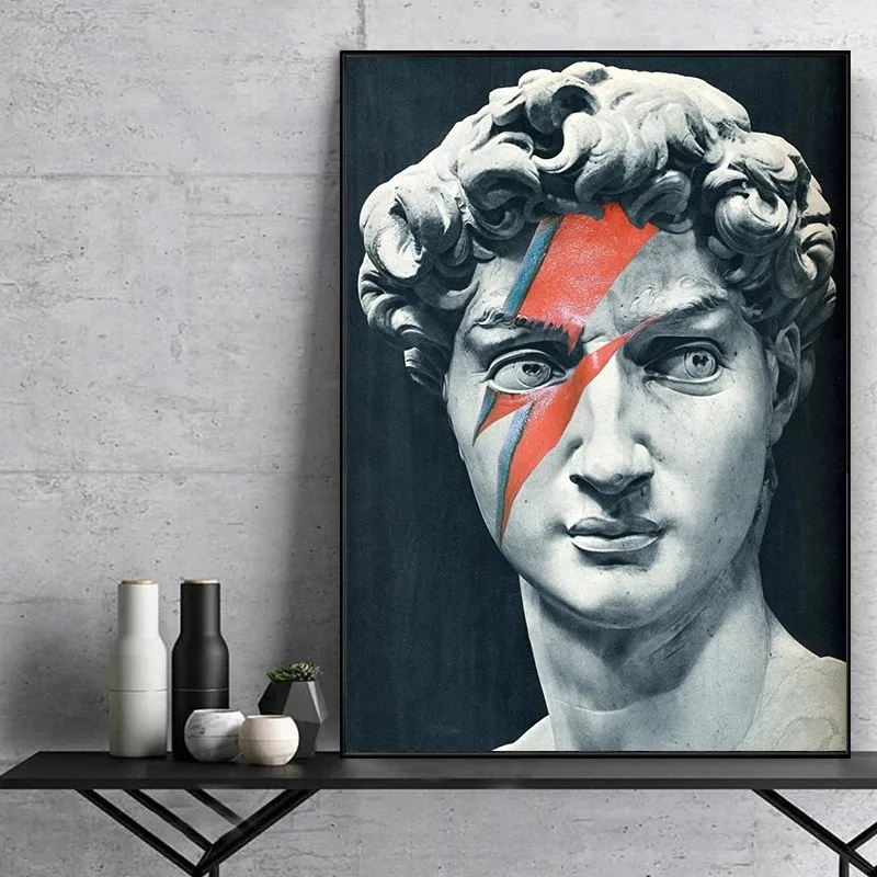 

Black White Sculpture of David Head Canvas Paintings on The Wall Art Posters and Prints Wall Art Canvas Pictures for Living Room