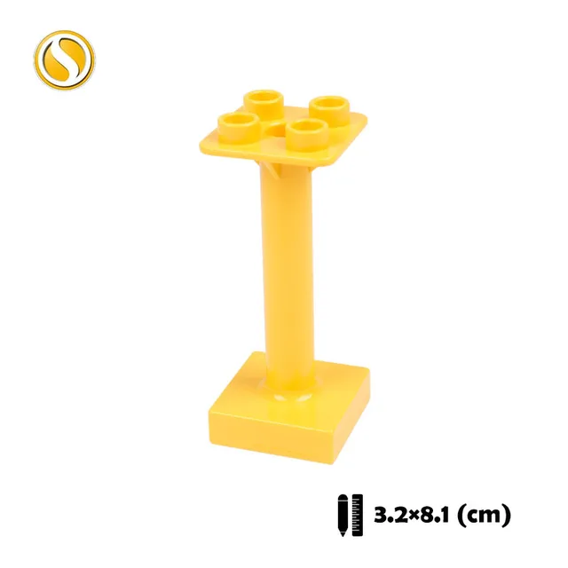 Big Building Block City Farm Architecture Accessories Fence Pillar Bridge Ladder Compatible Big Brick DIY Toys For Children Gift Small pillar-yellow