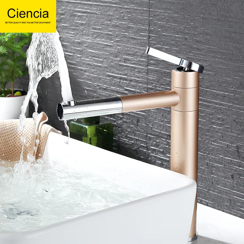 

High-Table Basin Hot And Cold Faucet Toilet Wash Basin Rotatable Basin Faucet Bathroom Tap