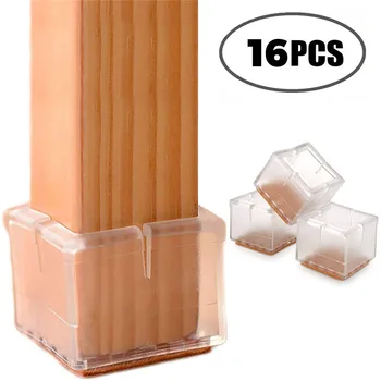 

16PC Table Chair Leg Silicone Cap Pad Furniture Leg Cover Silicone Floor Protector, Chair Foot Cover Furniture Table Cover Home