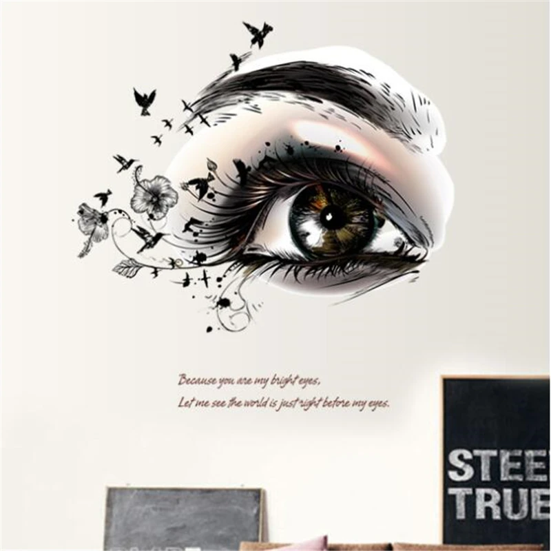 3D beautiful eye wall stickers living room bedroom wall decoration home decoration art mural