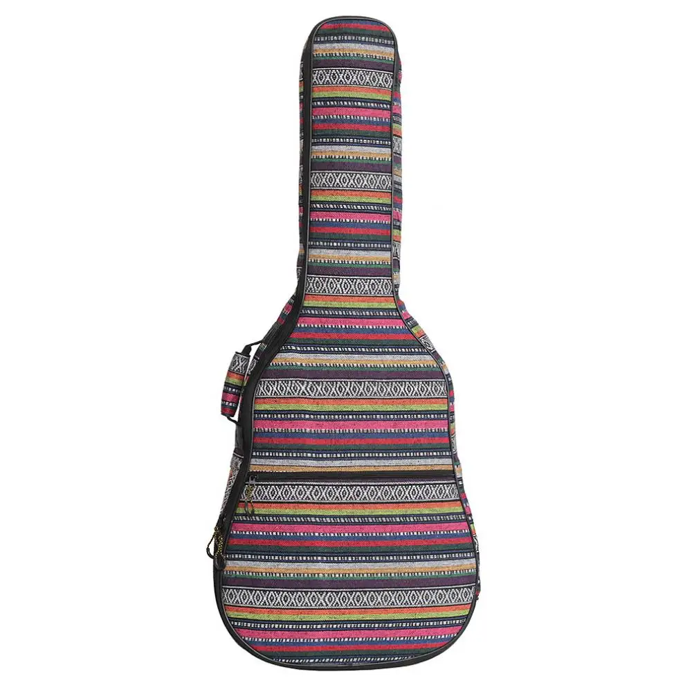 40/41 дюймов, водонепроницаемый вязаный чехол для акустической гитары в народном стиле, сумка для Гига, двойные ремни, подкладка из хлопка, мягкий чехол, рюкзак