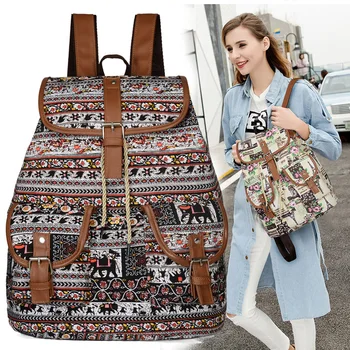 

canvas Bag Women Female Canvas Cloth Shoulder Bag Environmental Storage Handbag Reusable Foldable outdoor Backpack