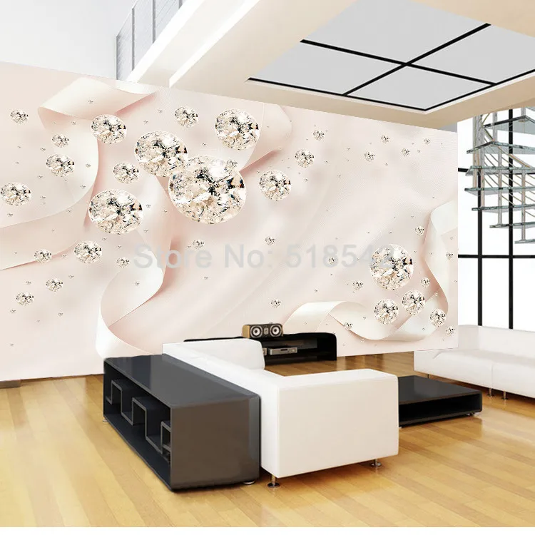 Wall, Custom Photo Wallpaper, Diamond Jewelry, Decoração