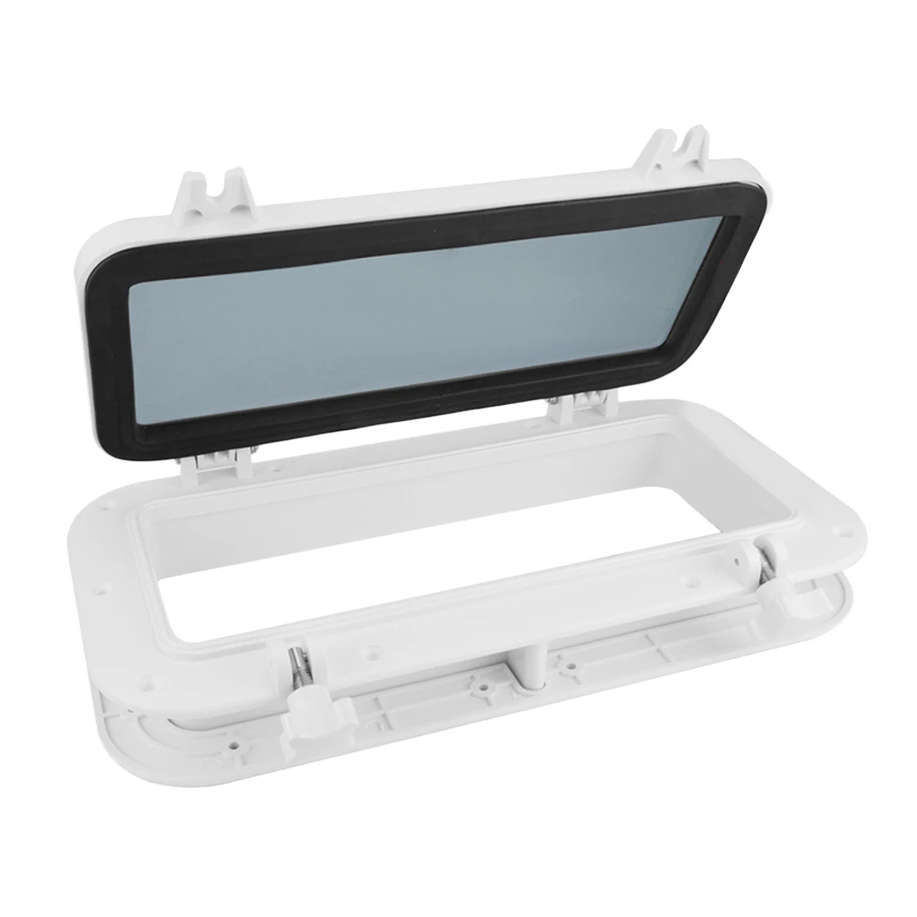 

Yacht Rectangular Opening Portlight Porthole 3.5 inch 9cm Replacement Window Port Hole - ABS Tempered Glass - White