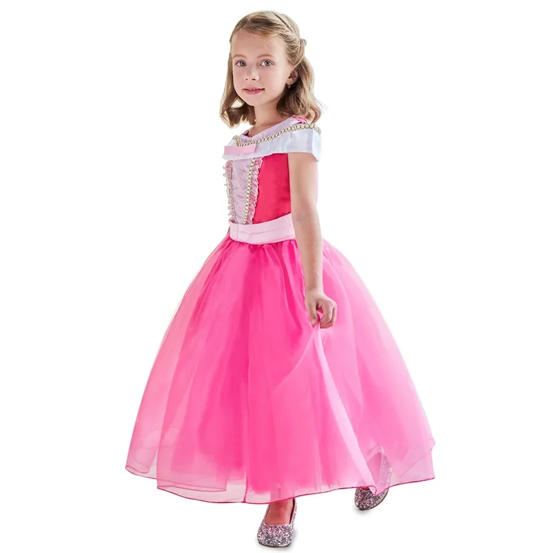 Платье принцессы Спящей красавицы для девочек; маскарадный костюм на Хэллоуин; нарядная детская праздничная одежда; платье на день рождения для девочек-подростков