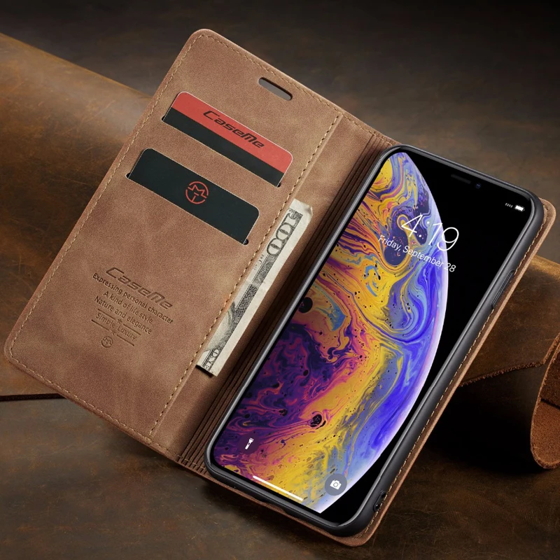 Чехол для iphone 5 5s SE 6 7 8 Plus XR XS Max роскошный Магнитный флип чехол из матовой кожи x 11x11